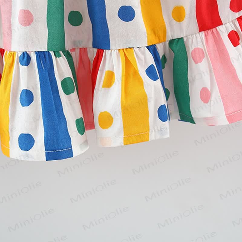 Baby Rainbow Dot Dress with Hat - image 6