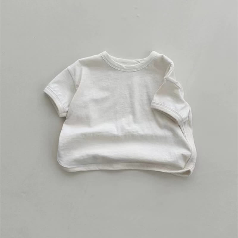 Baby Comfort Solid Color Simple T-shirt - White - 18-24M - image 8