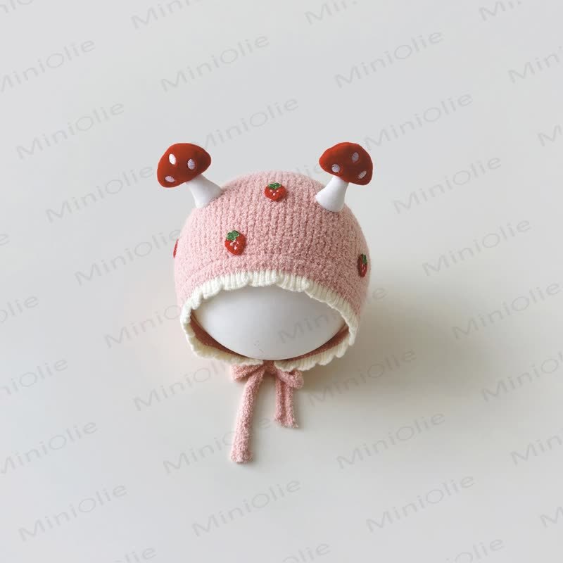 Baby Mushroom Carrot Strawberry Lovely Bonnet - Pink Strawberry - 8M-3T - image 6