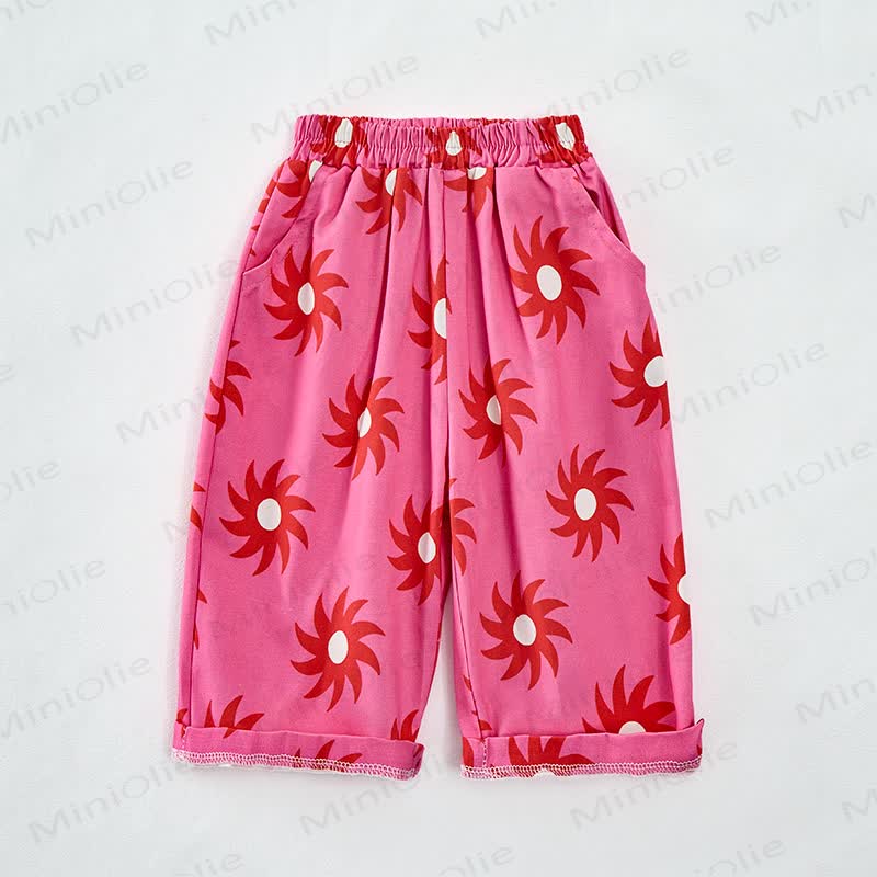 Baby Red Floral Print Pants - image 4