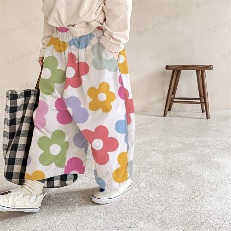 Baby Colorful Floral Pants - White - 2-3T - image 1