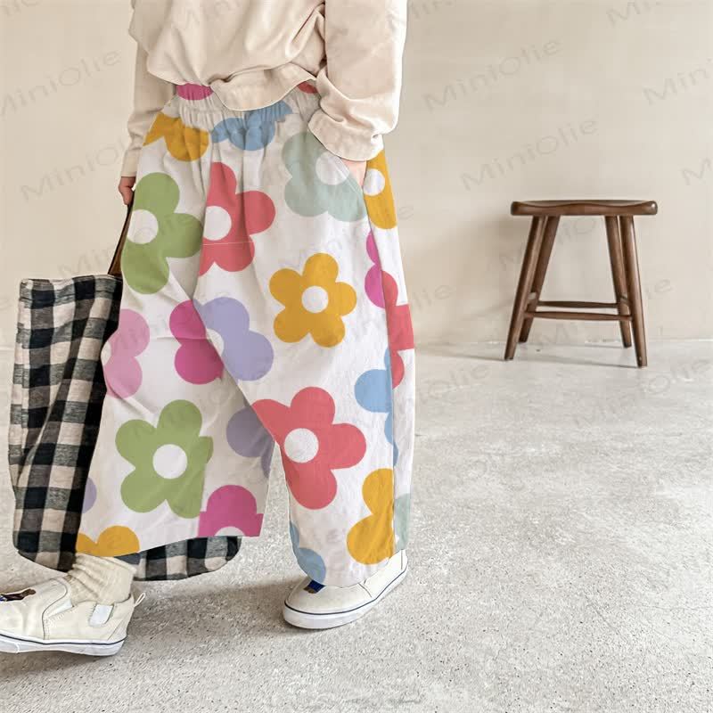 Baby Colorful Floral Pants - White - 2-3T - image 1