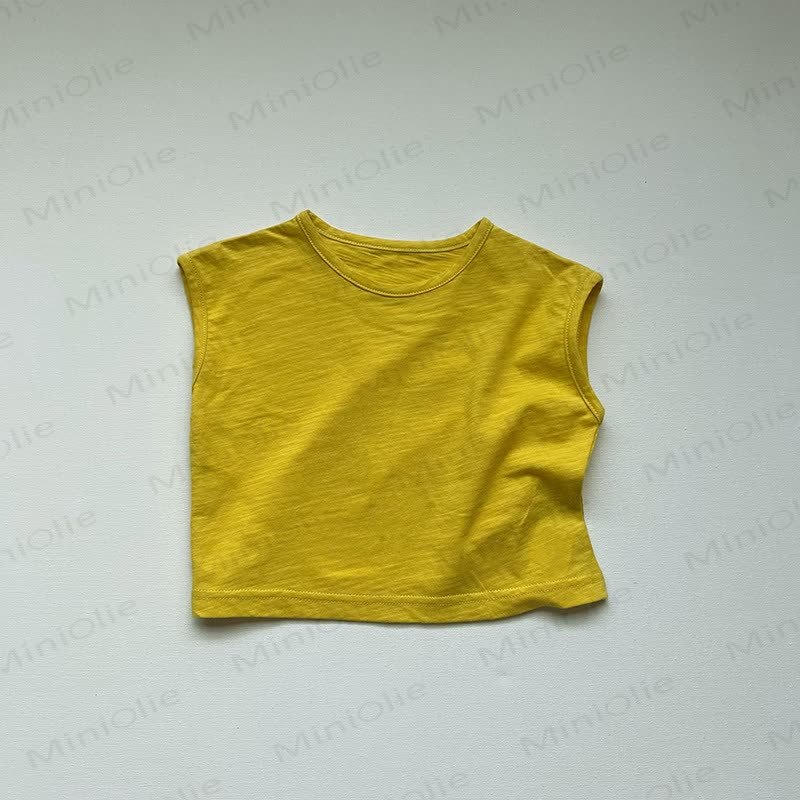 Body Toddler Solid Color Stripe Tank Top - Yellow - 5-7T - image 12