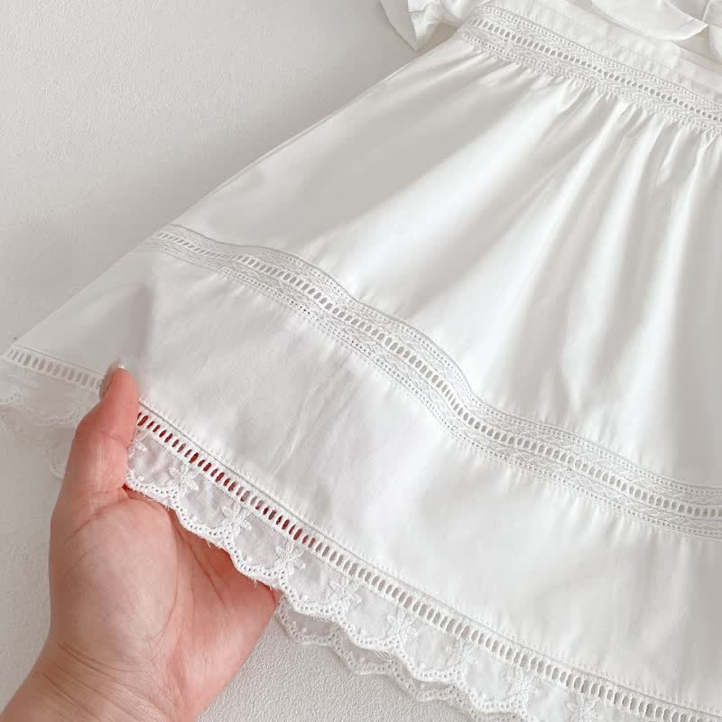 Toddler Girl Solid Color White Sweet Dress - image 15