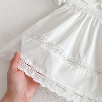 Toddler Girl Solid Color White Sweet Dress - image 15