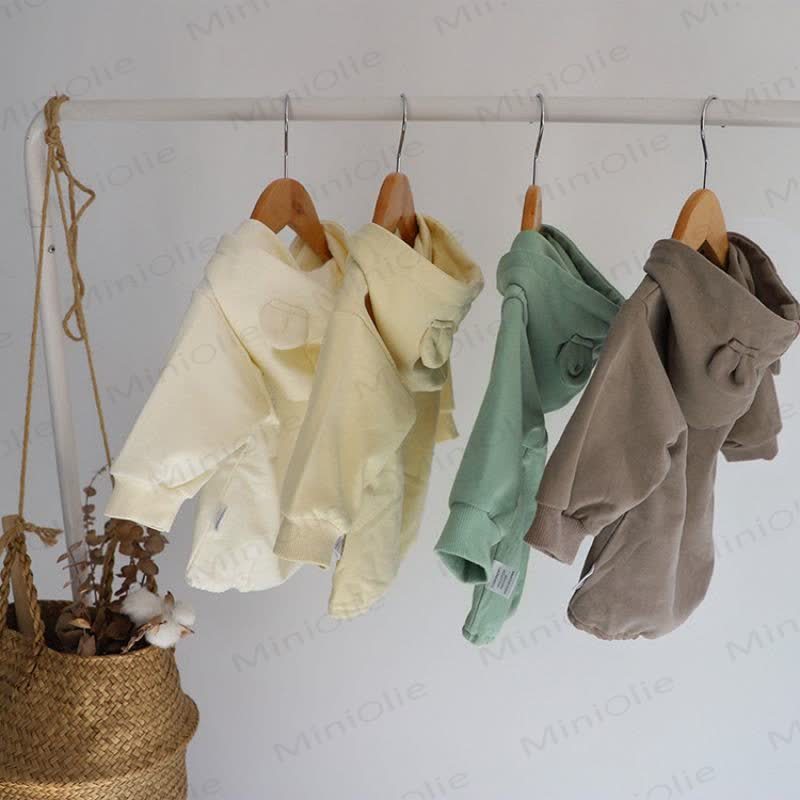 Baby Cute Bear Ears Hooded Bodysuit - image 2