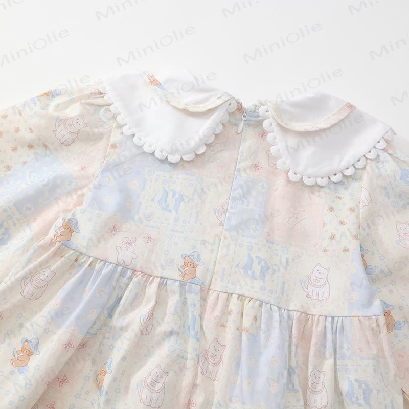 Toddler Lovely Animal Cat Plaid Dress - image 7