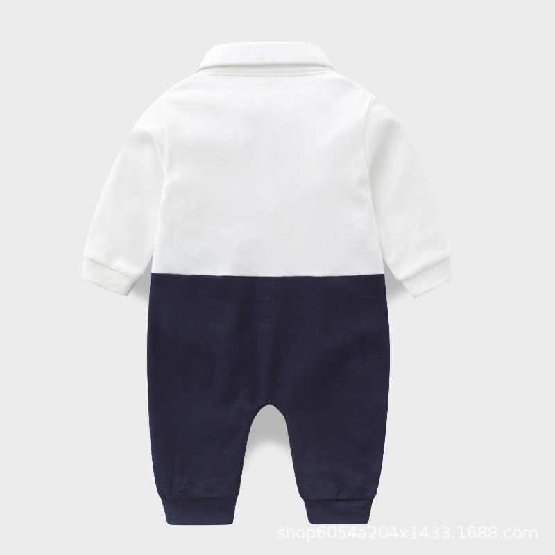 Baby Boy Gentleman Bow Fake 2pcs Romper - image 2