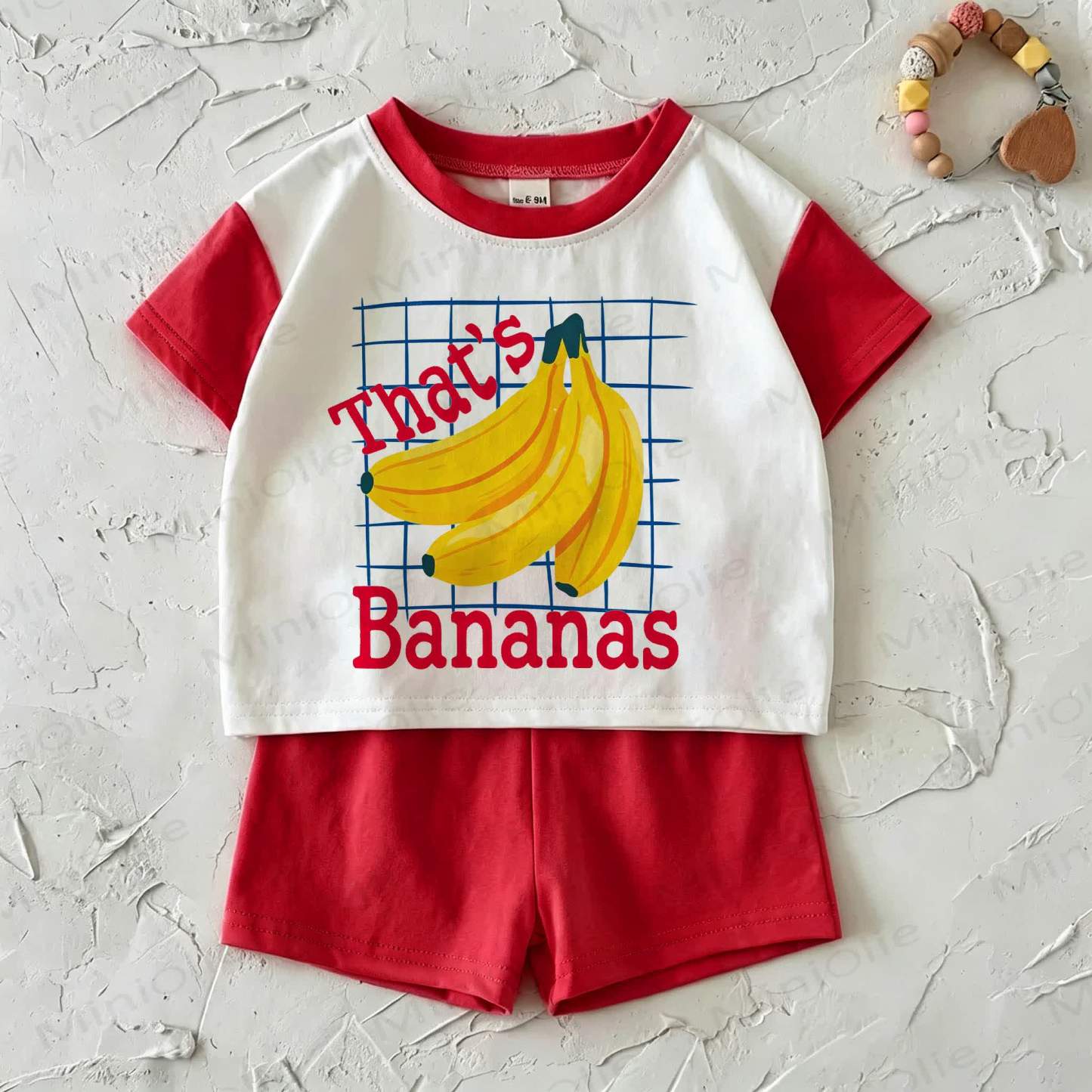 THAT'S BANANAS Baby White&Red T-shirt and Shorts 2-Piece Set - White&Red - 2-3T - image 1
