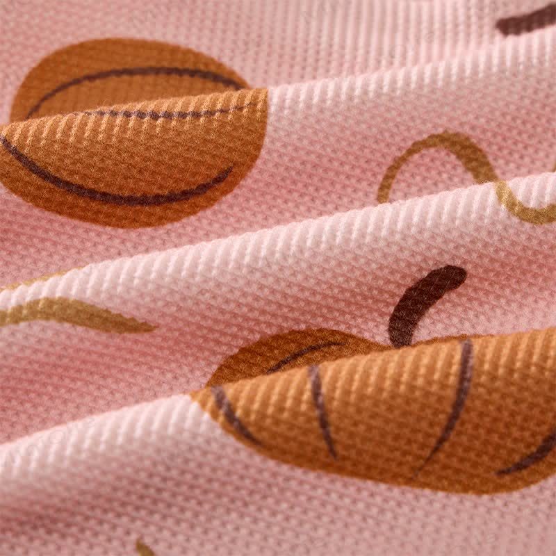 Baby Pumpkin Bow Pink Waffle Sweartshit and Pants 2-piece Set - image 6