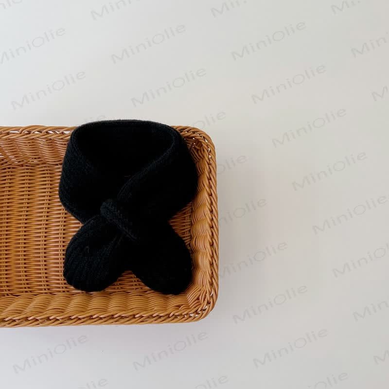 Baby Toddler Solid Color Knitted Scarf - Black - 6M-5T - image 12