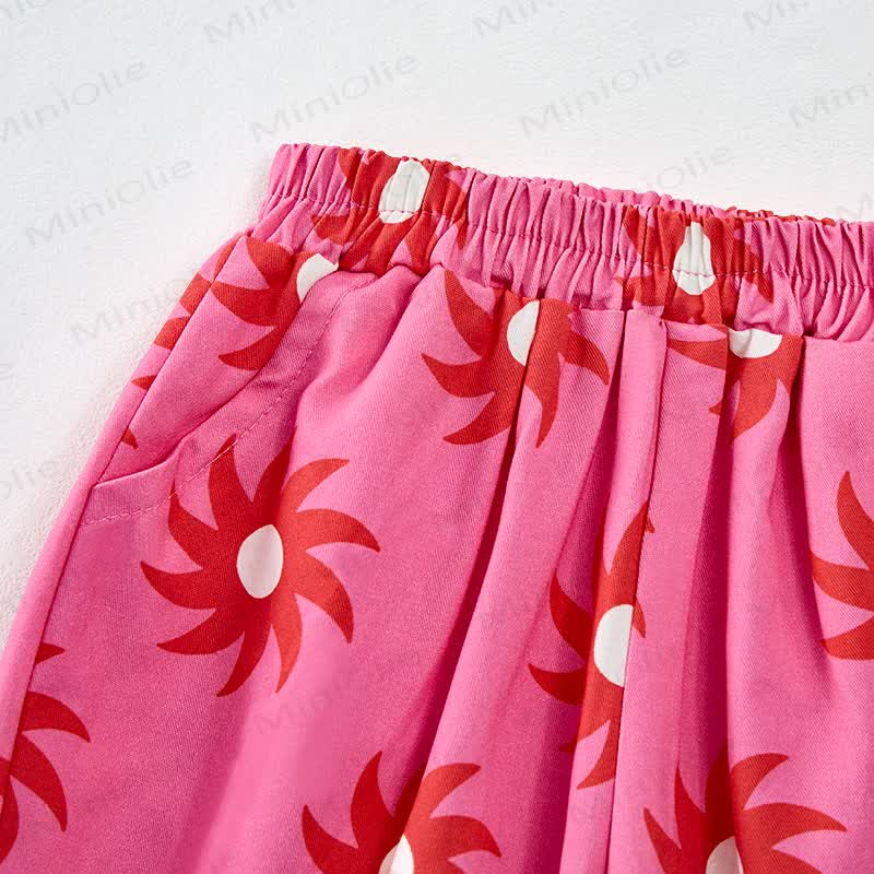 Baby Red Floral Print Pants - image 7