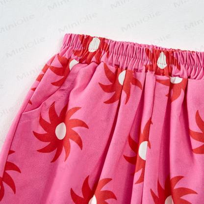 Baby Red Floral Print Pants - image 7