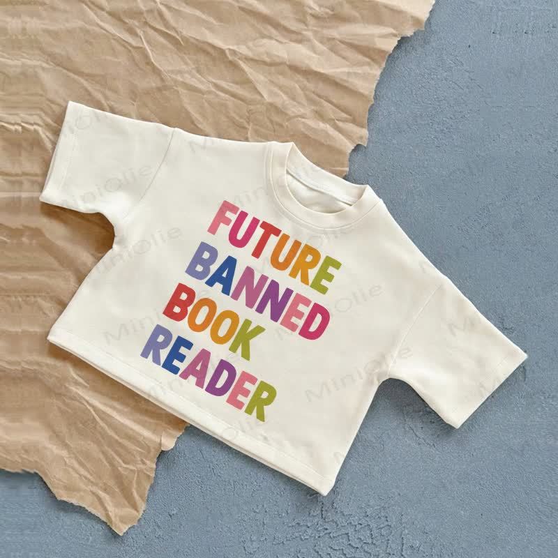 FUTURE BANNED BOOK READER Baby White Summer Casual T-Shirt - White - 2-3T - image 1