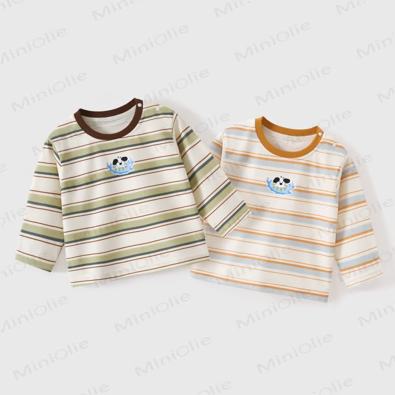 Toddler Baby Striped Dog Print Long Sleeve Tee - image 5