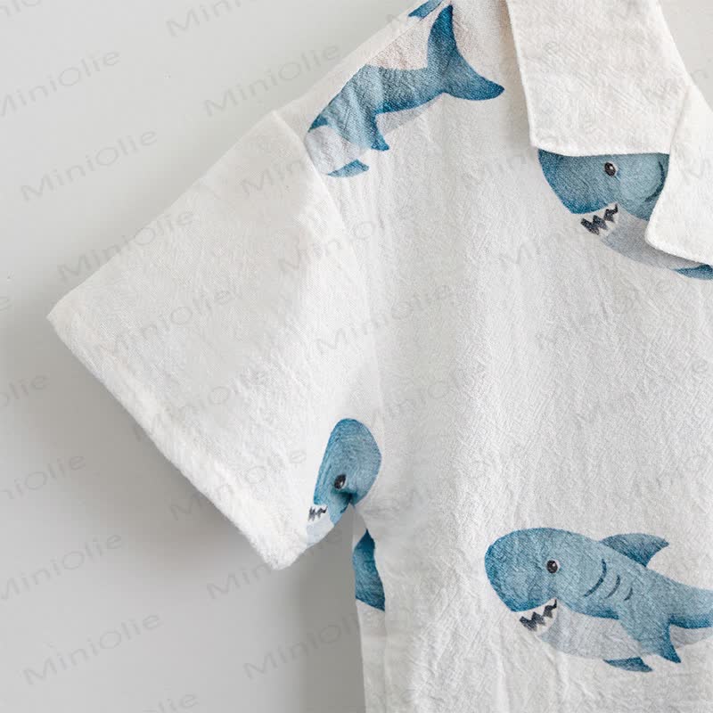 Baby Toddler Shark Print Shirt and Shorts 2-piece Set - image 7