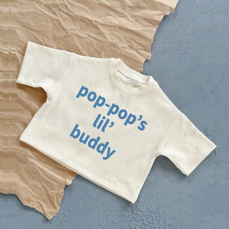 POP-POP'S LIL'BUDDY Baby White Casual T-Shirt - White - 2-3T - image 1