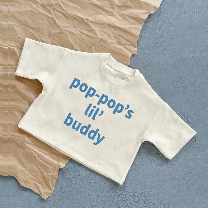 POP-POP'S LIL'BUDDY Baby White Casual T-Shirt - White - 2-3T - image 1