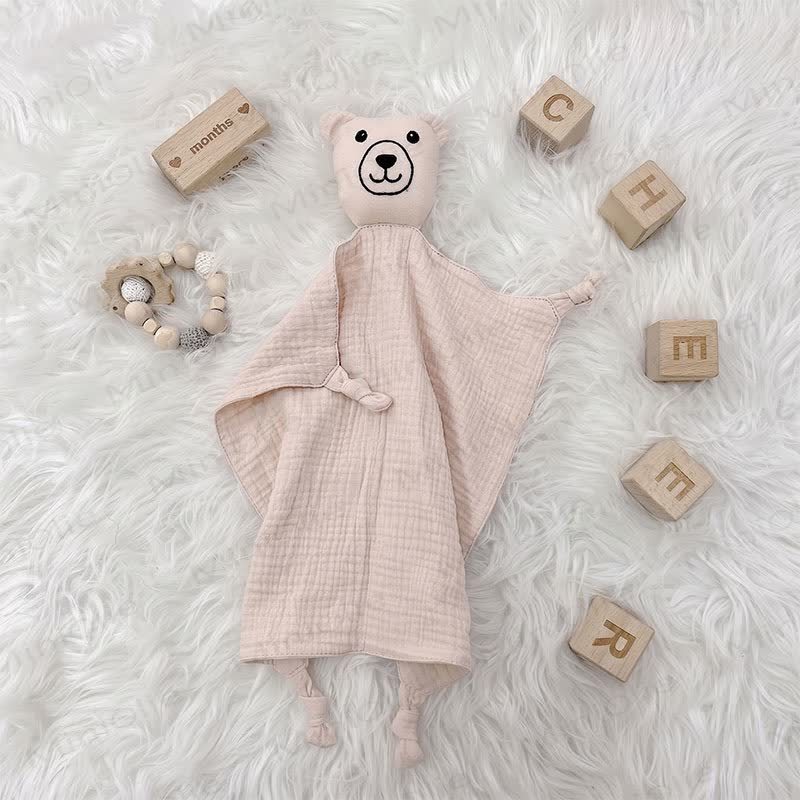 Personalized Baby Name Lion/Bear Security Blanket - Pale Pinkish Gray Bear - 30x30cm - image 8