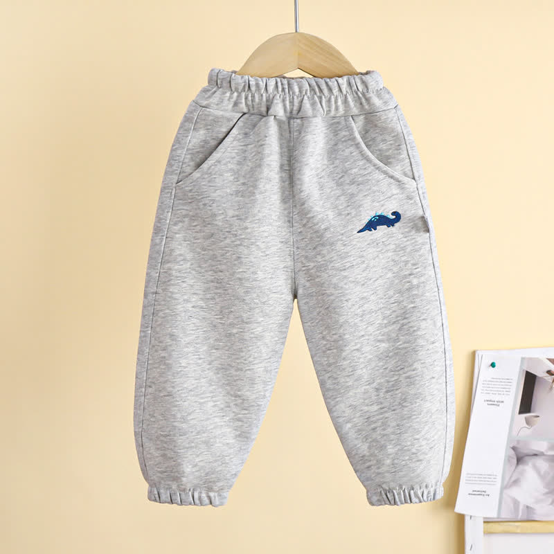 Toddler Boy Blue Dinosaur Sweatpants - Grey - 10Y - image 6