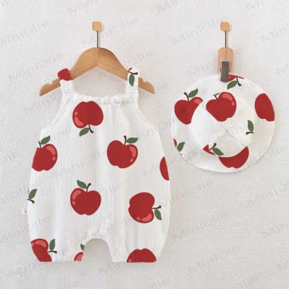 Baby Apple White Romper with Hat - White - 18-24M - image 1