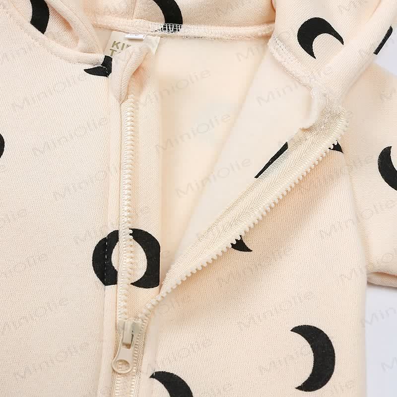Baby Moon Print Hooded Romper - image 4