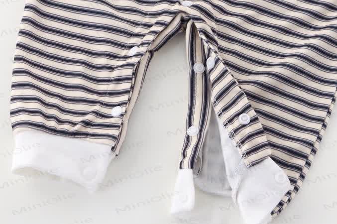 Baby Crew Neck Striped Romper - image 5