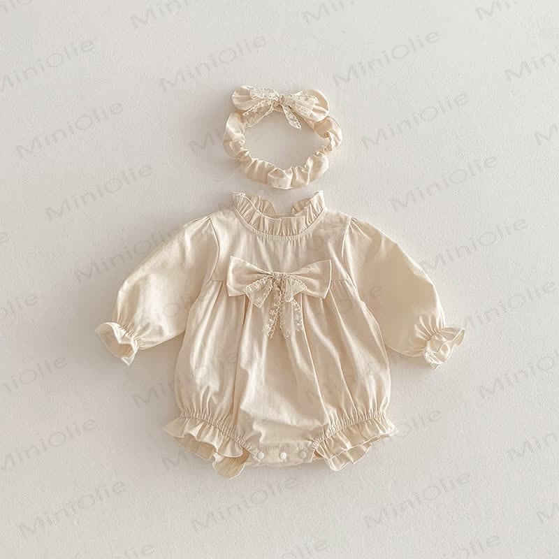 Baby Toddler Solid Color Bow Dress/Bodysuit - image 10