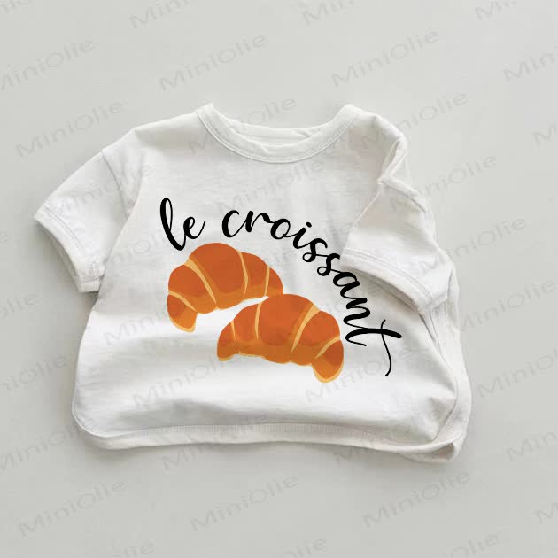 LE CROISSANT Baby White Croissant Print T-shirt - White - 18-24M - image 1