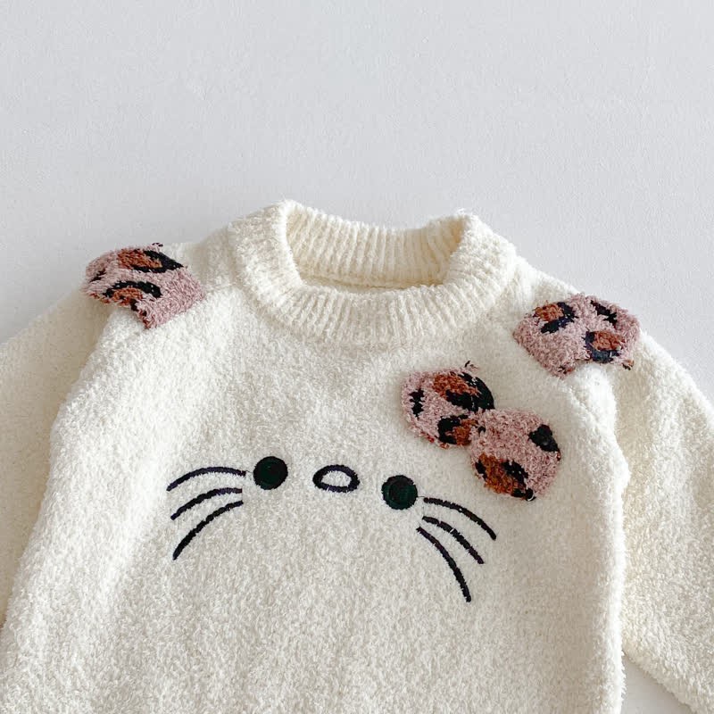 Baby Toddler Girls Leopard Cat Bow 2-piece Set - image 7