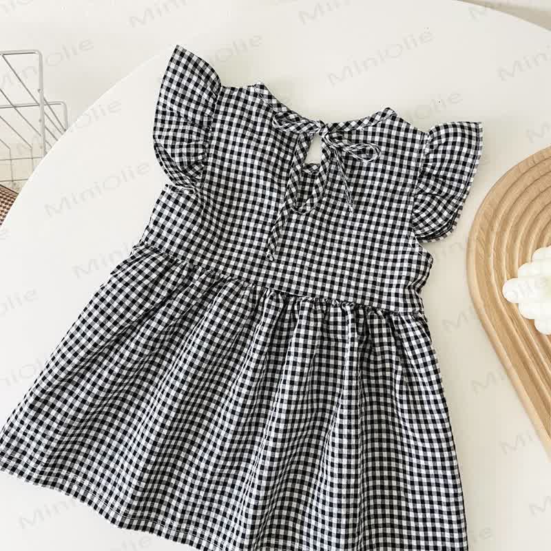 Baby Lovely Bow Plaid Ruffled Dress - image 19