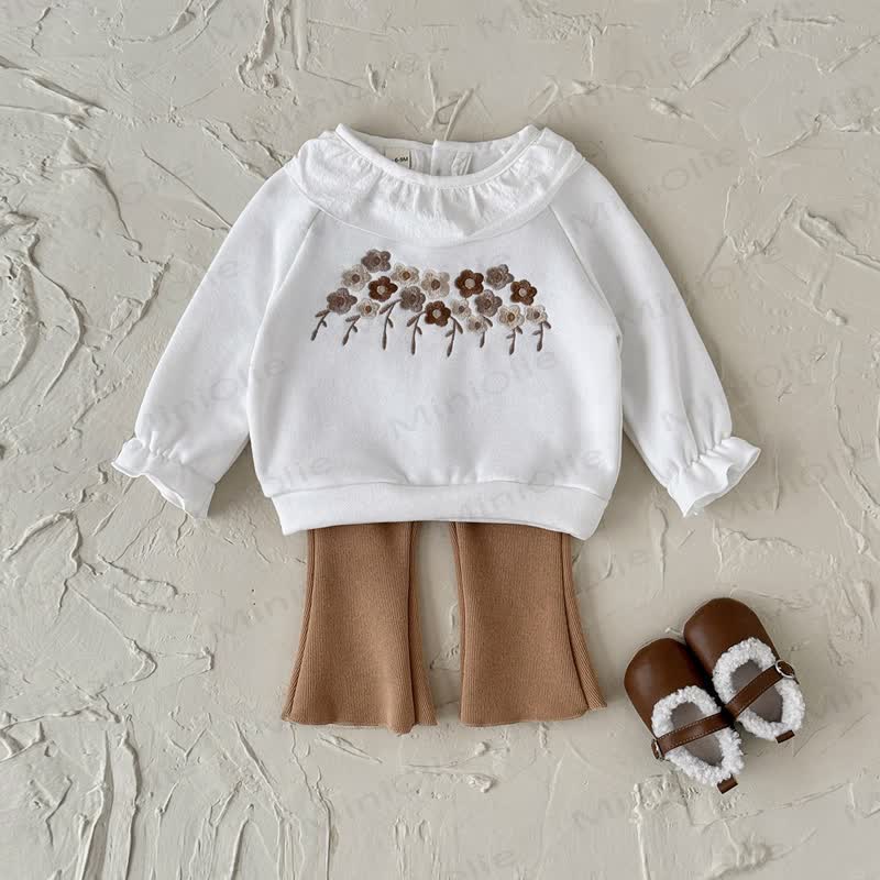 Baby Girl Embroidered Flower Knit 2-piece Set - image 4