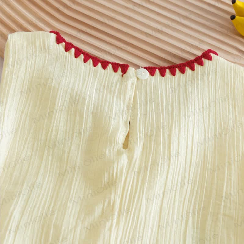 Toddler Girl Mushroom Embroidered Sleeveless Top and Shorts 2-piece Set - image 4