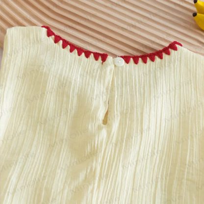 Toddler Girl Mushroom Embroidered Sleeveless Top and Shorts 2-piece Set - image 4