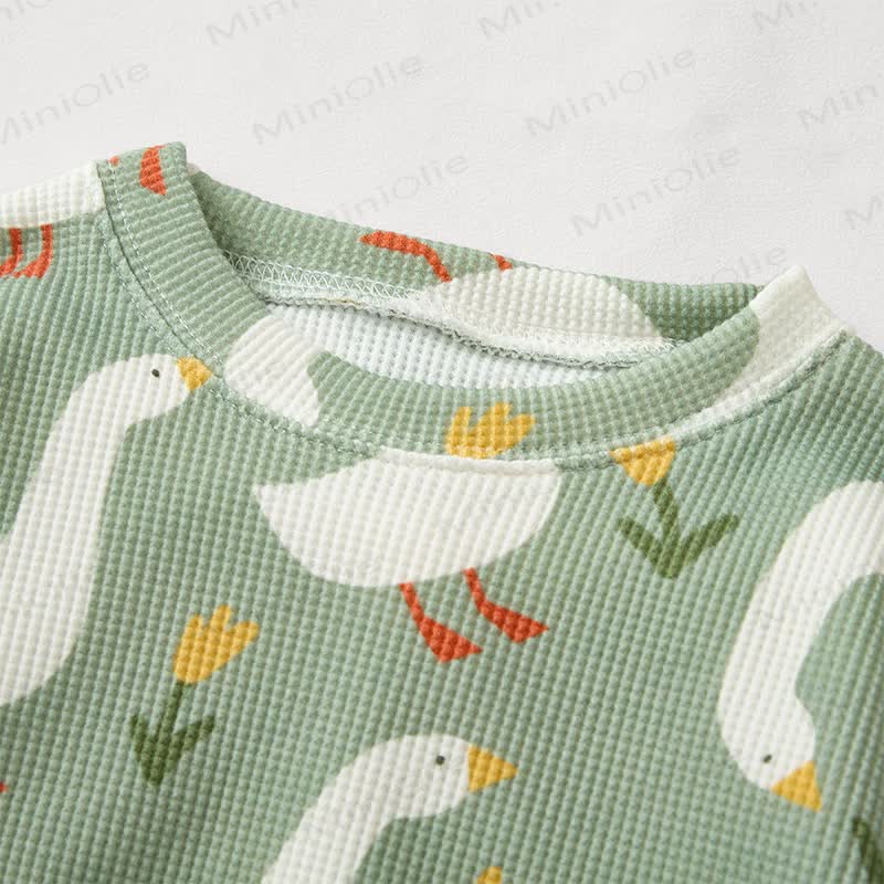 Baby Goose Grey Green Waffle 2-piece Set - image 5