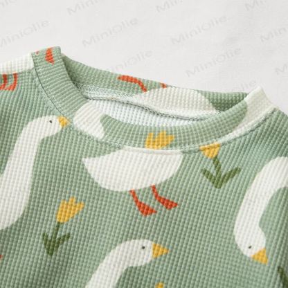Baby Goose Grey Green Waffle 2-piece Set - image 5