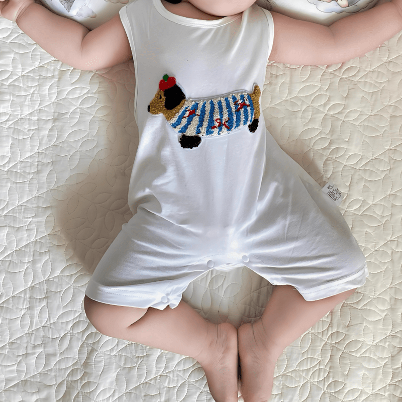 Baby Dachshund Patch Sleeveless Romper - image 7
