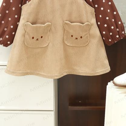 Baby Toddler Dot Bear Fake 2pcs Dress - image 15