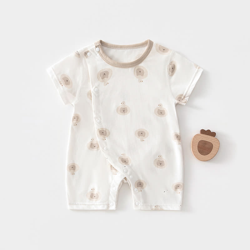 Baby Cotton Animal Print Romper - White - 18-24M - image 2