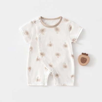 Baby Cotton Animal Print Romper - White - 18-24M - image 2