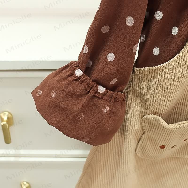 Baby Toddler Dot Bear Fake 2pcs Dress - image 13