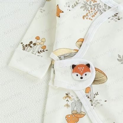 Baby Newborn Fox Kimono Seamless Romper - image 3