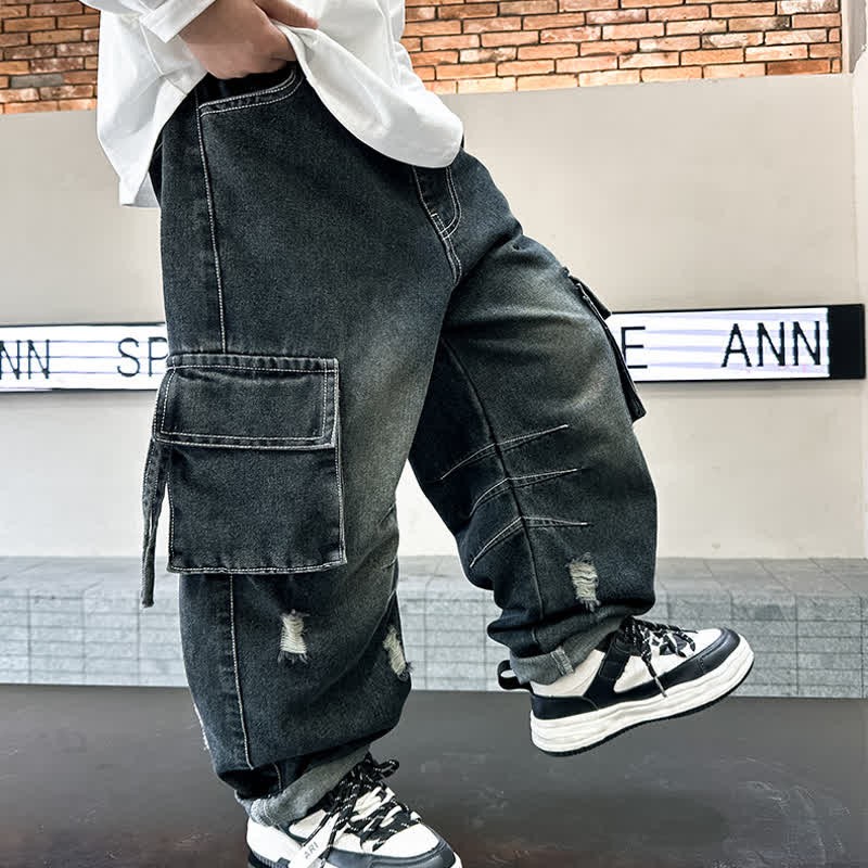 Kid Boy Washed Denim Cool Pants - image 12