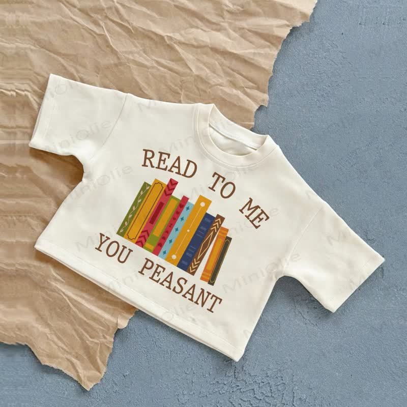 READ TO ME YOU PEASANT Baby White Summer Casual T-Shirt - White - 2-3T - image 1