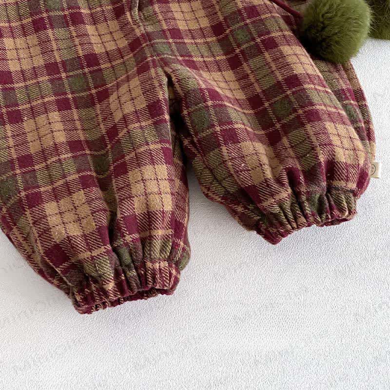 Baby Toddler Red Plaid Quilted Overalls & Red Top - image 6