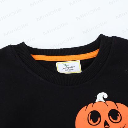 Kid Boy Ghost Jack-o'-lantern Black Sweatshirt - image 3