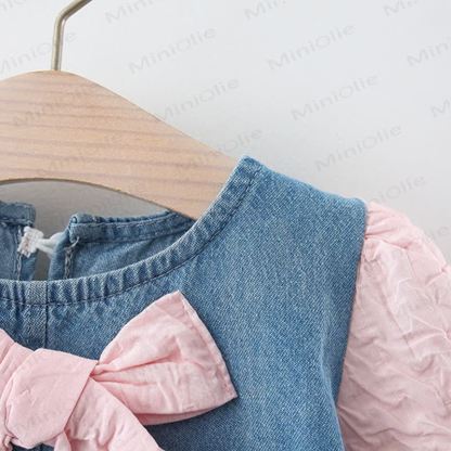 Baby Big Bow Denim Sweet Dress - image 5