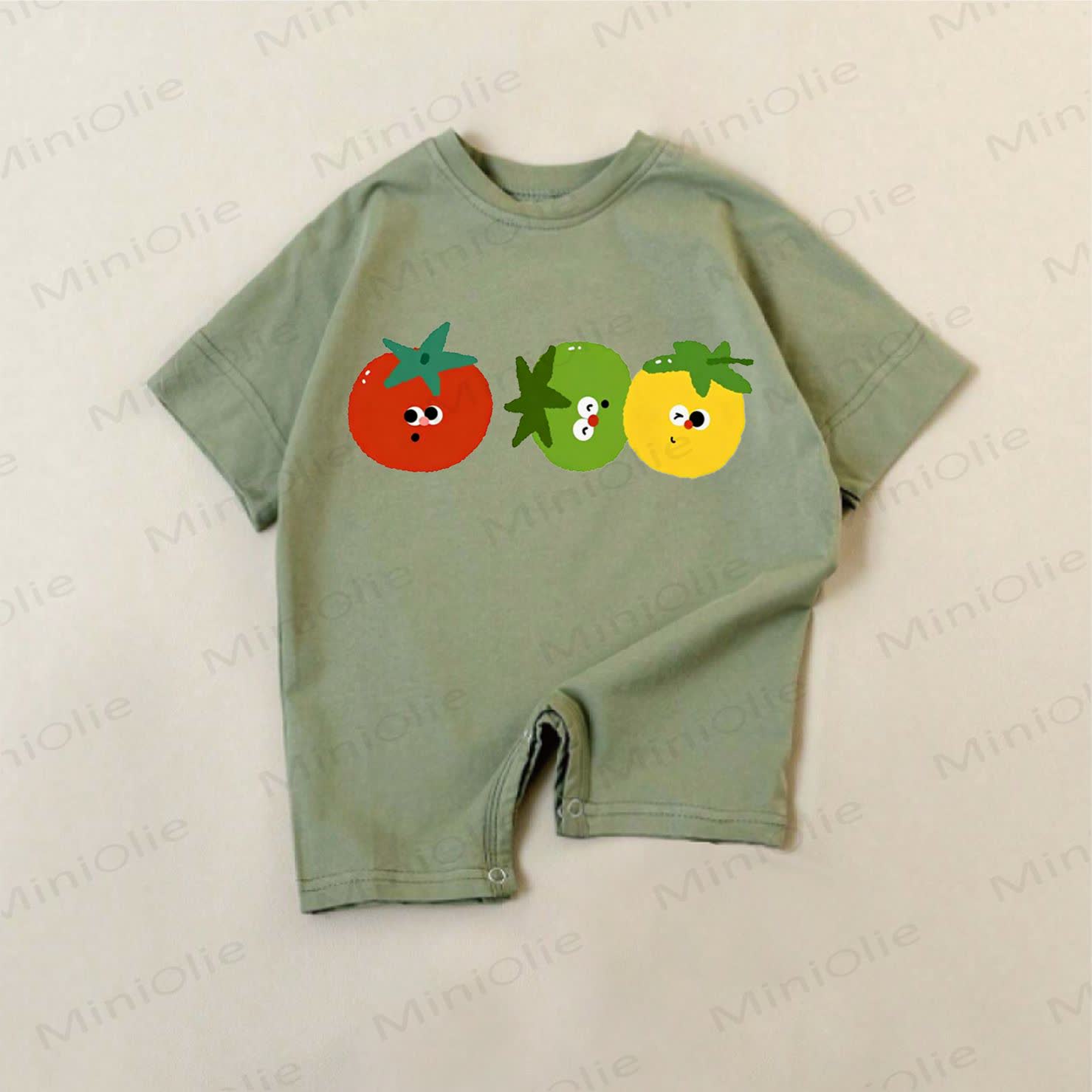 Baby Green Tomato Print Romper - Green - 18-24M - image 1