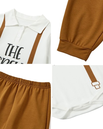 Toddler Baby I'm New Here Crew Long Sleeve Snap Closure Romper Top Jogger Pants Set - image 11