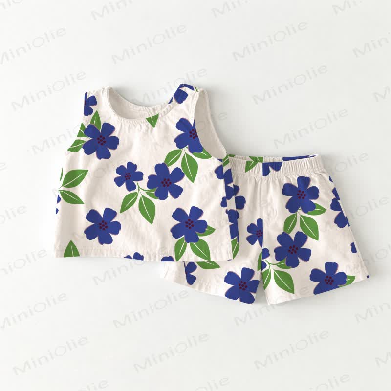 Baby Toddler White Flowers Sleeveless 2-piece Set - White - 3-4T - image 1